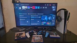 PlayStation5+ televisiónde gamer+3 juegos2 mando