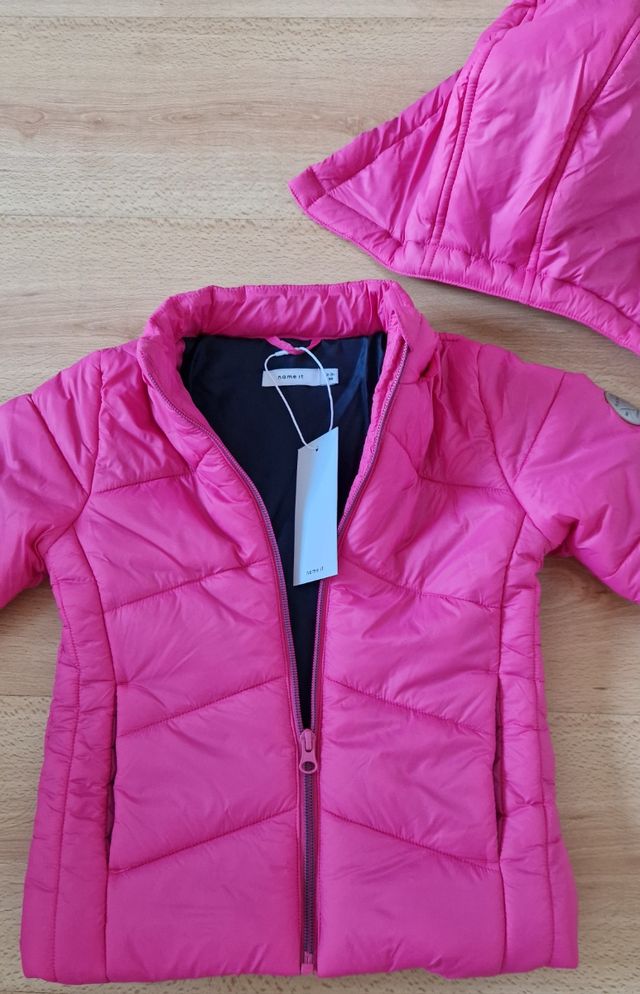 Chaqueta acolchada niña 2-3 años, fucsia, nueva