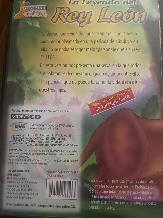 La leyenda del rey león dvd
