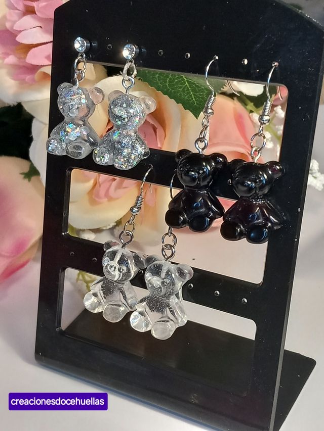 Pendientes ositos de resina 
