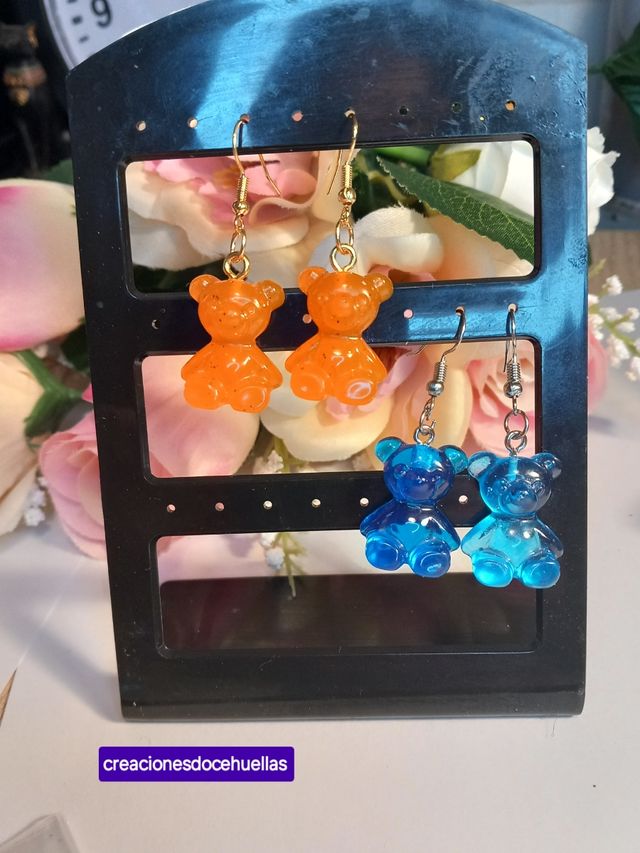Pendientes ositos de resina 