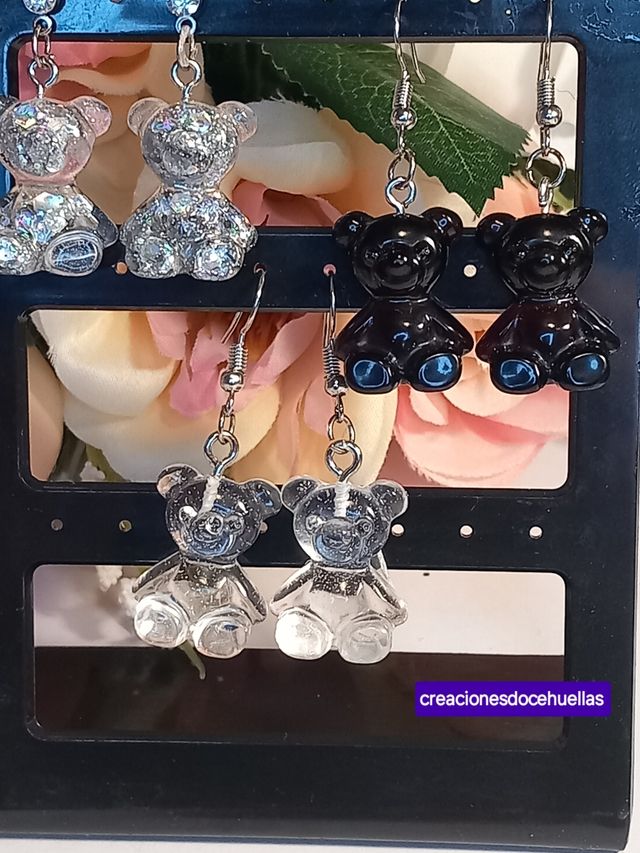 Pendientes ositos de resina 