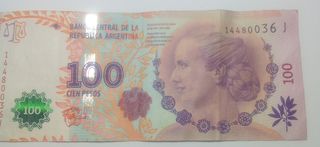 Billete de Argentina de 100 Pesos *E.P.*