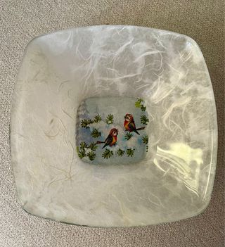 Vasetto svuotatasche decoupage bianco