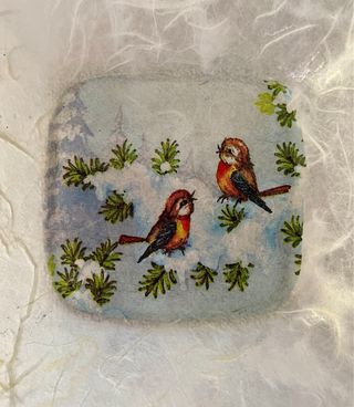 Vasetto svuotatasche decoupage bianco