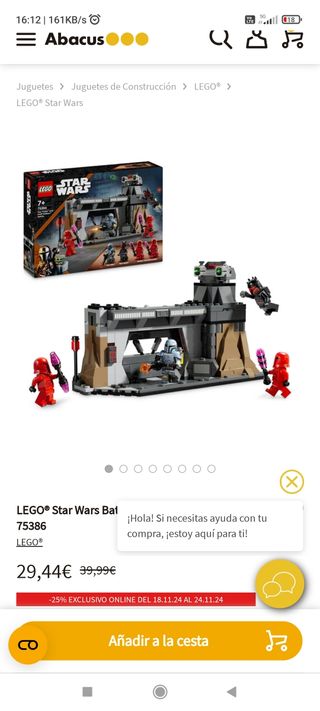 Lego 7/8 Star Wars batalla