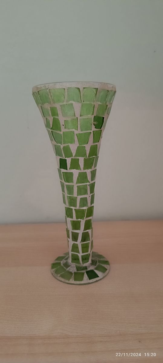 Jarrón de cristal en mosaico 