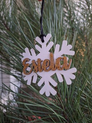 Bola Navidad Personalizada -Copo Nieve Madera