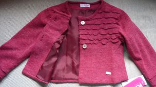 CHAQUETA NIÑA KIRIKI 3 AÑOS BURDEOS