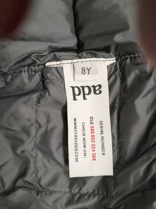 Piumino ADD 8 anni
