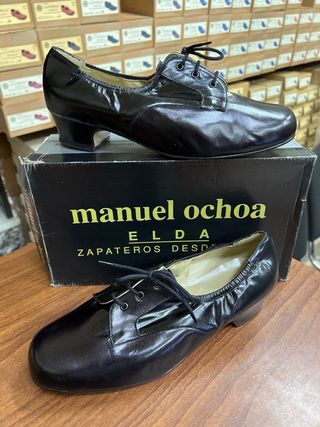 Zapato blucher Negro de Piel de Ochoa