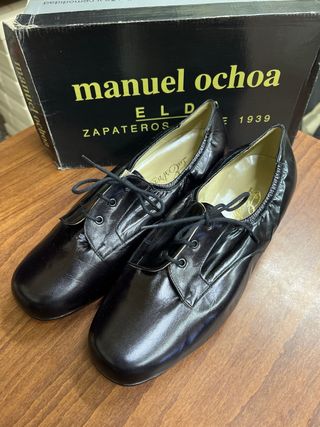 Zapato blucher Negro de Piel de Ochoa
