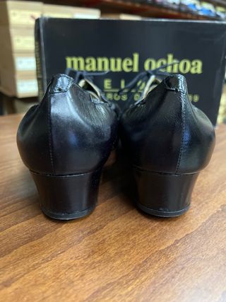 Zapato blucher Negro de Piel de Ochoa