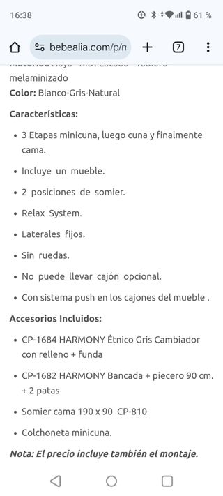 Cuna evolutiva Micuna Harmony