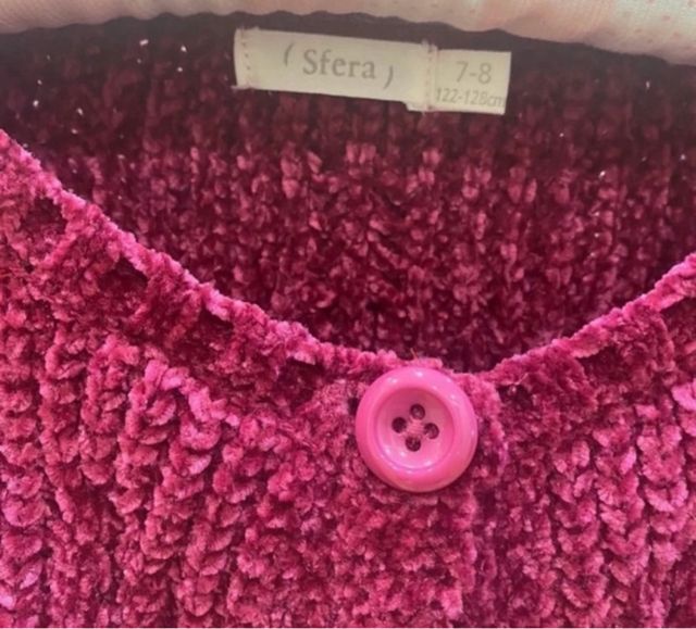 Cardigan punto chenilla sfera