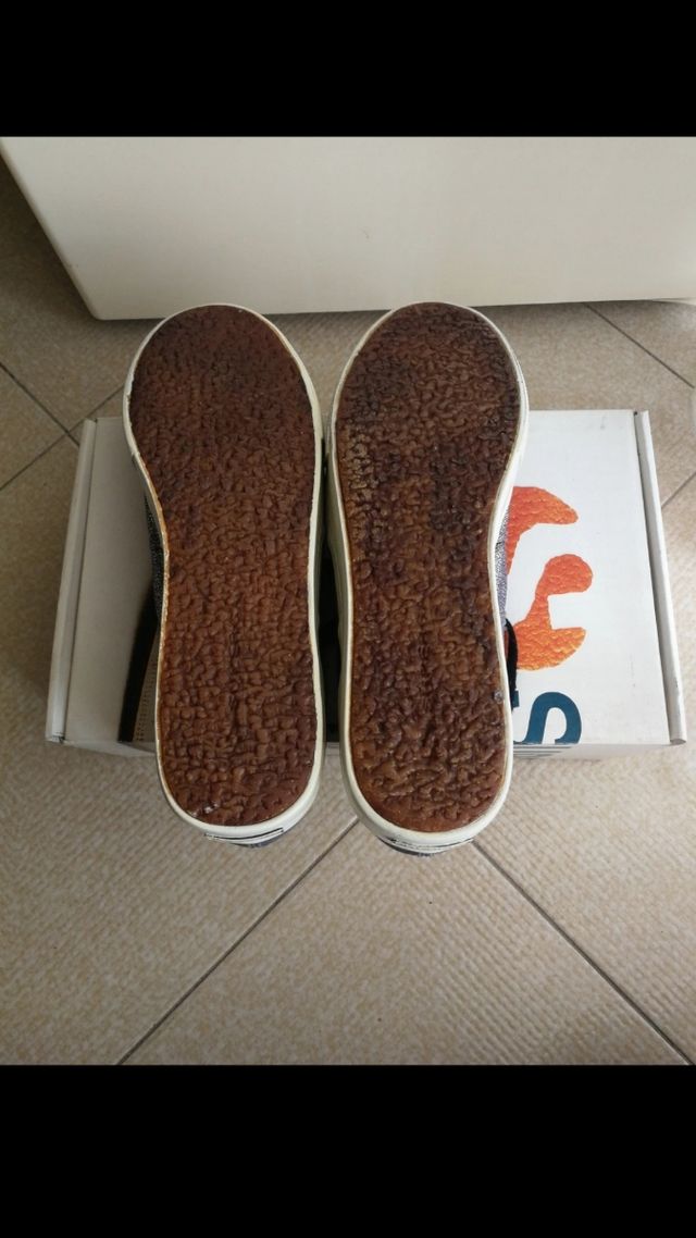 Superga platform silver