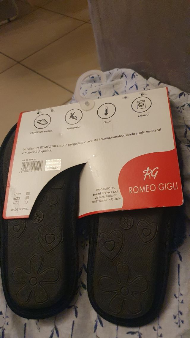 Pantofole Romeo Gigli blu 35/36