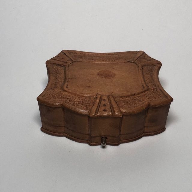 antiguo Estuche para pendientes de madera