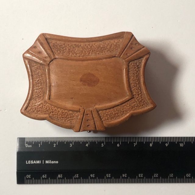 antiguo Estuche para pendientes de madera