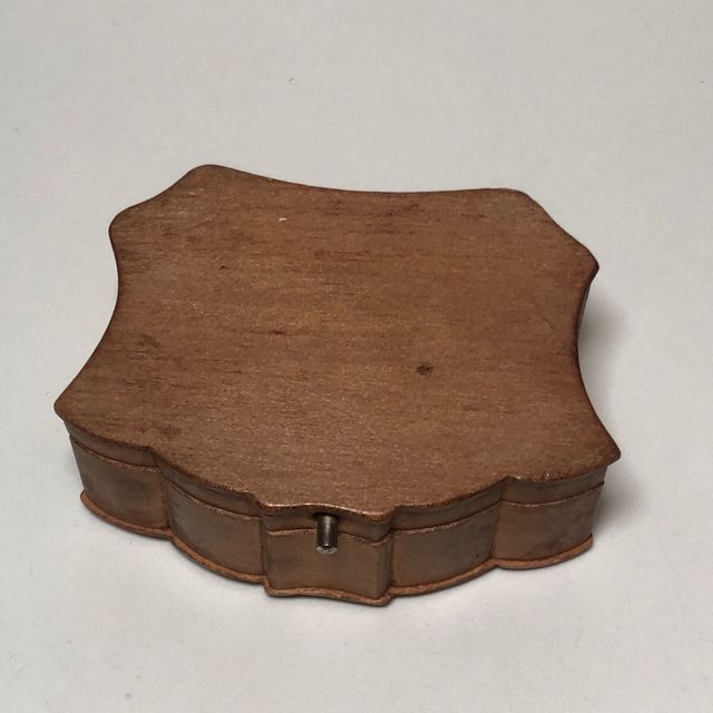 antiguo Estuche para pendientes de madera