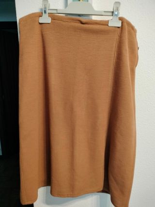 Falda midi Naranja