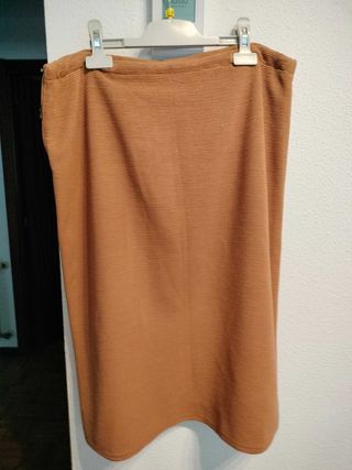 Falda midi Naranja