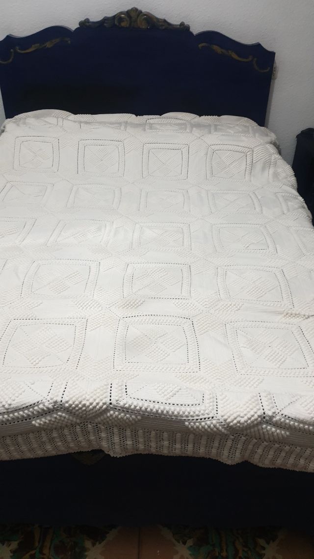 Colcha blanca de cama de 1,35
