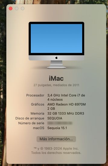 iMac 27" I7 3,4 GHz 32 Gb RAM SSD 500 + HD 500