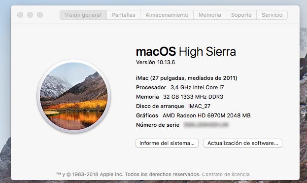 iMac 27" I7 3,4 GHz 32 Gb RAM SSD 500 + HD 500