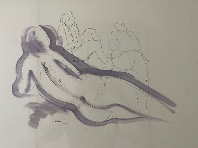 Oliver tichi quadro disegno nudo donna
