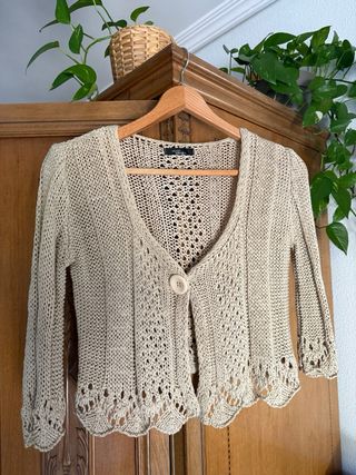 Chaqueta de punto beige