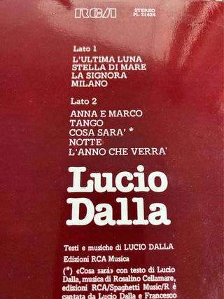 33 giri Lucio Dalla
