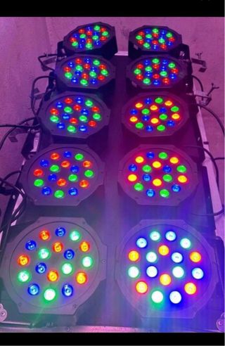 10 projetores dmx 18x3w