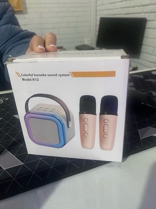 Mini Altavoz Karaoke Con 2 Micrófonos