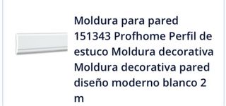 Lote 7 molduras Poliuretano. 14 mts. Color Blanco.