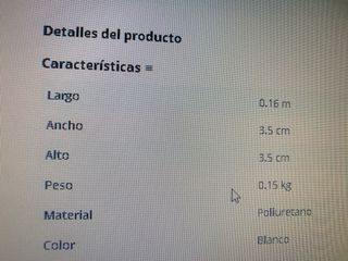Lote 7 molduras Poliuretano. 14 mts. Color Blanco.