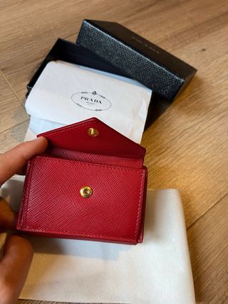 Portafogli rosso in pelle Prada