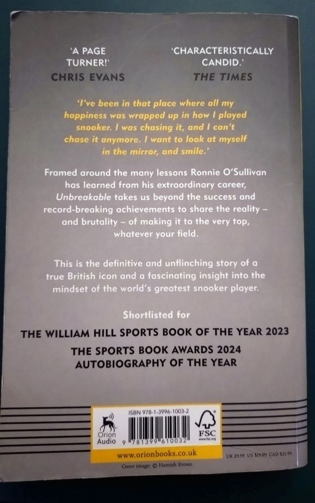 Unbreakable de Ronnie O'Sullivan