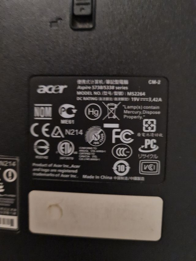 Portátil Acer aspire