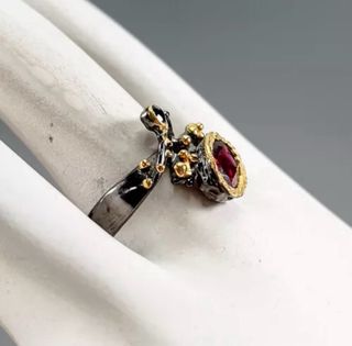 Anillo rodolita natural 925