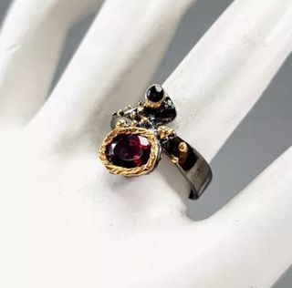 Anillo rodolita natural 925