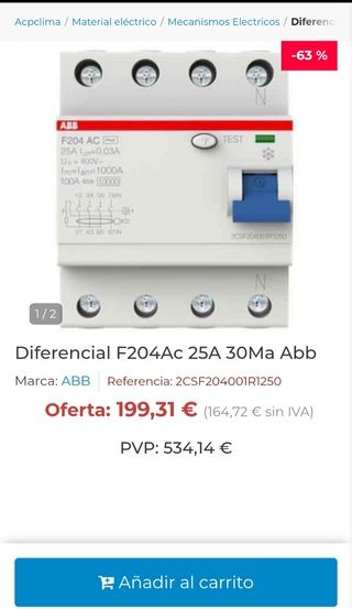 Automatico diferencial 4p ABB