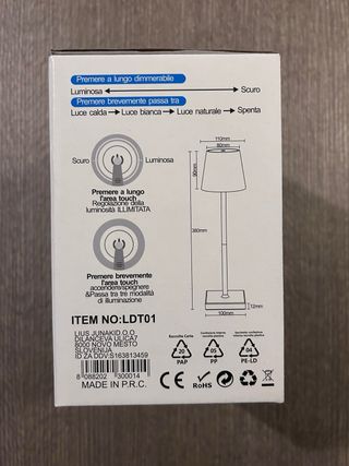 3 lampade da tavolo a led ricaricabili
