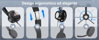 Cuffie con jack + USB con microfono videochiamate
