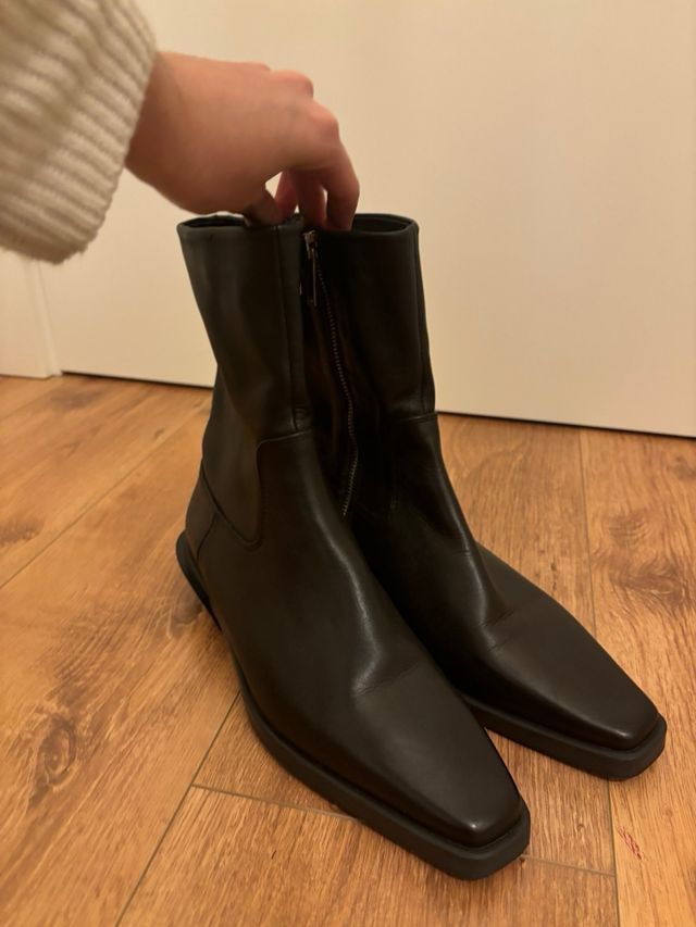 Botines cowboy piel zara 37