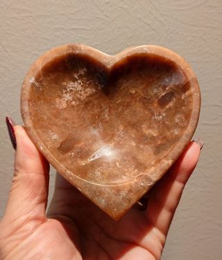 Conjunto Coração & Taça de Selenita Chocolate