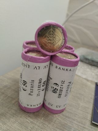 Rollo monedas conmemorativas 2€ Letonia 2024