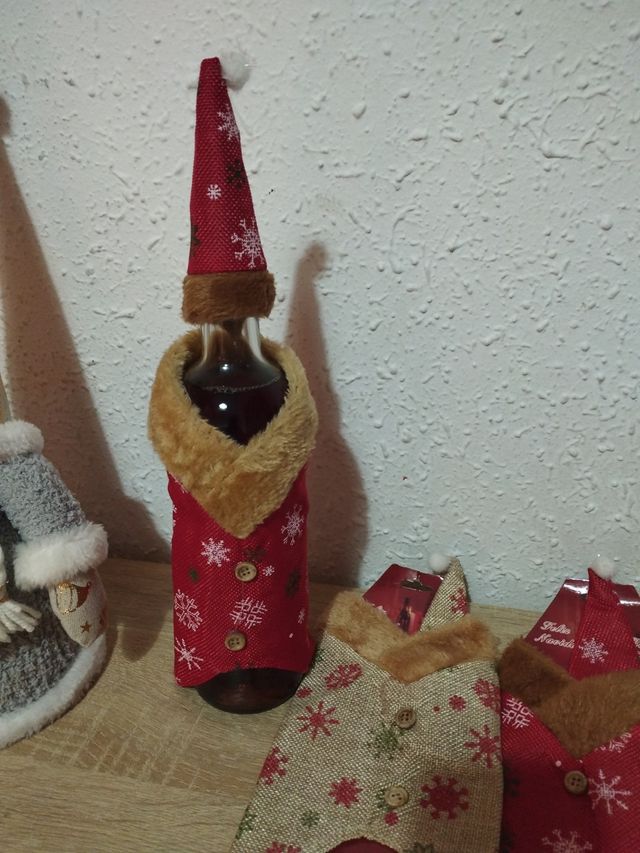 4 adorna botellas navidad