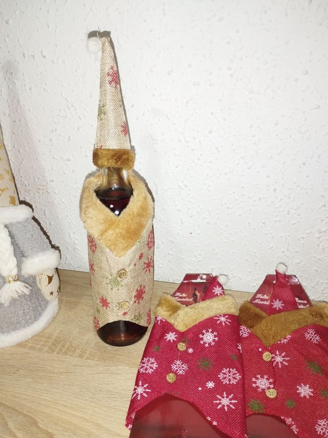4 adorna botellas navidad