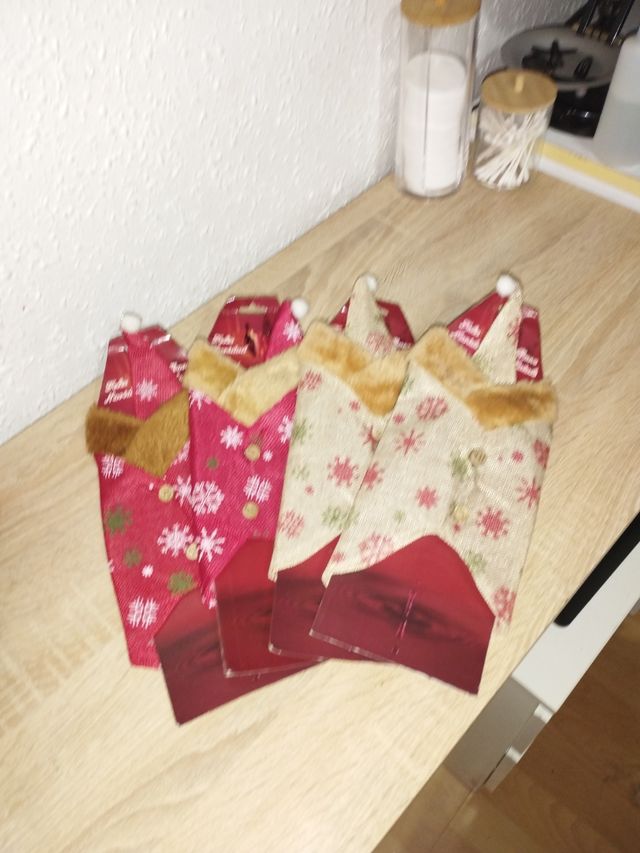 4 adorna botellas navidad